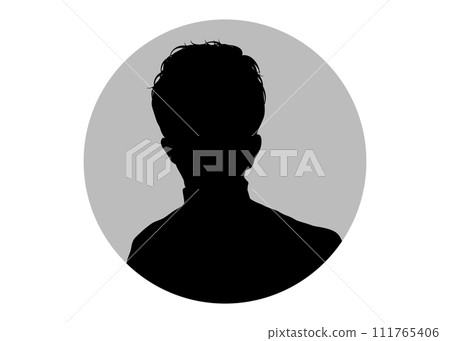 男性臉部正面側面圖片剪影圖解 111765406