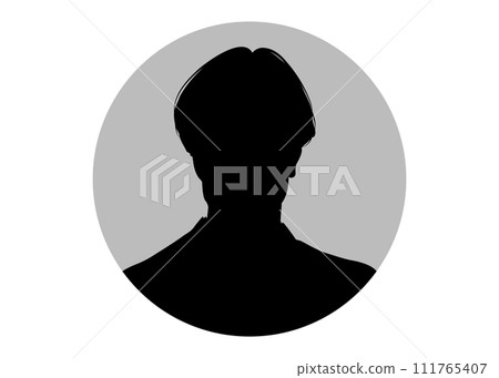 男性個人資料照片的前視圖輪廓插圖 111765407