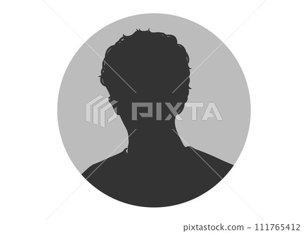 男性臉部正面側面照片剪影插圖 111765412