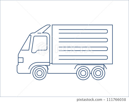 大卡車簡單變形可愛的汽車圖標，插圖，象形圖 111766038