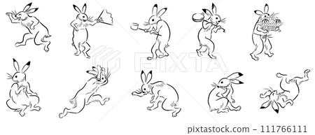 Chojugiga Rabbit Monochrome 111766111