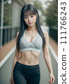Running AI woman “AI generated image” 111766243