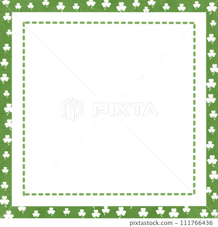 white checkered clover leaf, symbol of luck 111766436