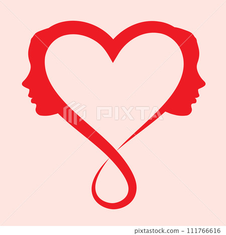 Heart shape and woman face 111766616