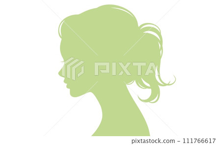 Woman/girl profile silhouette illustration material 111766617