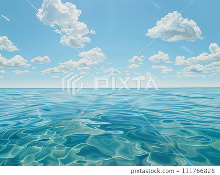 Transparent sea and blue sky horizon illustration Transparent sea and blue sky horizon illustration 111766828