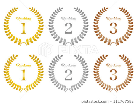 Gold and silver bronze laurel frame ranking vector white background ranking 111767592