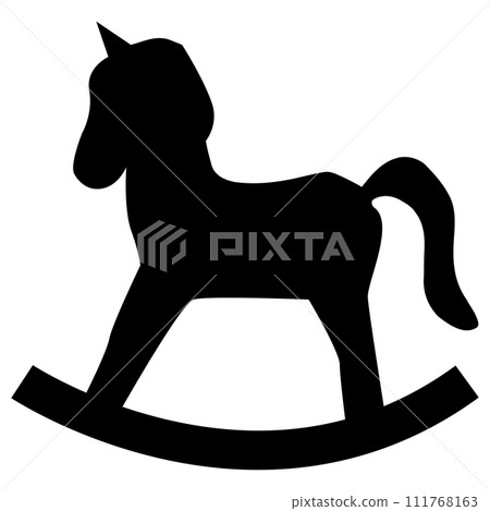 Toy horse icon. Horse rocking sign. Rocking horse symbol. flat style. 111768163