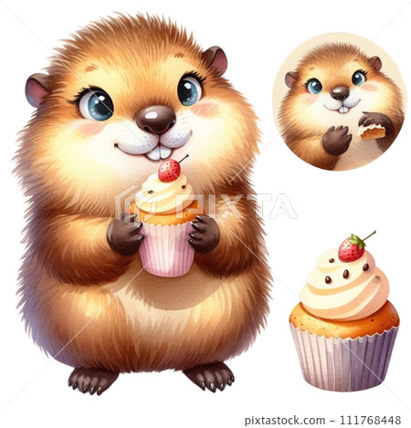 Groundhog cute wildlife Groundhog cute wildlife 111768448