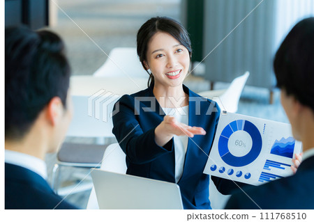 Business woman having business talks in the office "LINK FOREST" shooting cooperation Business woman having business talks in the office "LINK FOREST" shooting cooperation 111768510