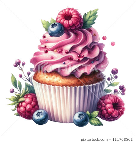 Cupcake Watercolor Clipart Cupcake Watercolor Clipart 111768561