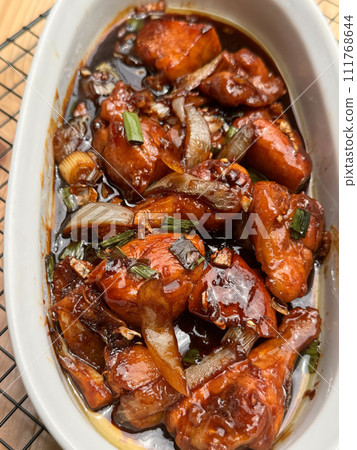 Fried Chicken in Buttery Sweet Soy Sauce asian chinese fusion dish Fried Chicken in Buttery Sweet Soy Sauce asian chinese fusion dish 111768644