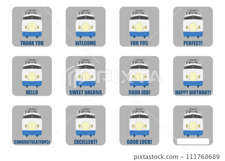 0 Series Shinkansen Sticker Rounded Square - Stock Illustration