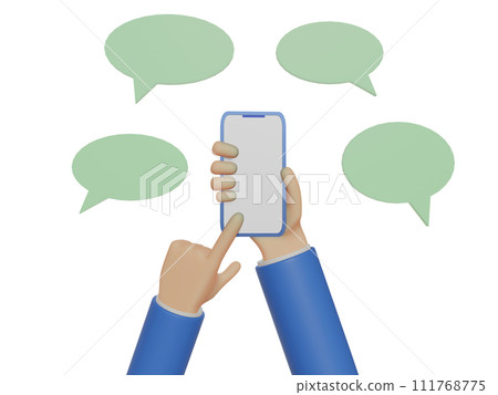 3D illustration of smartphone and speech bubble - Stock Illustration ...