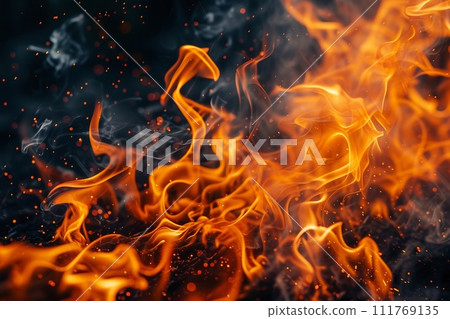 flame on black background 111769135