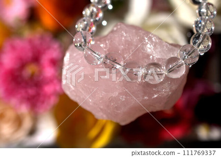 Crystals floating on flowers Crystals floating on flowers 111769337