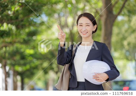 woman with helmet woman with helmet 111769658