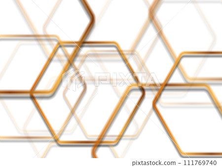 Golden smooth hexagons abstract tech retro background Golden smooth hexagons abstract tech retro background 111769740