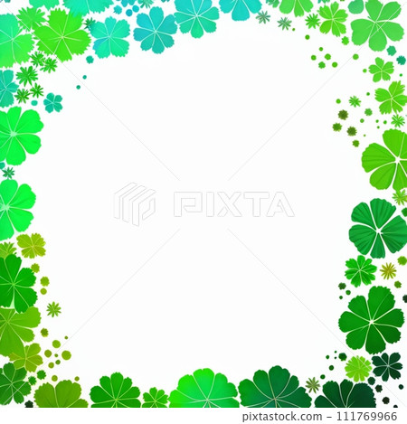 AI生成的可愛綠葉框 111769966
