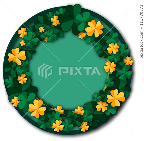 Illustration on theme beautiful shape banner in style paper cut for celebrate holiday patricks day Illustration on theme beautiful shape banner in style paper cut for celebrate holiday patricks day 111770373