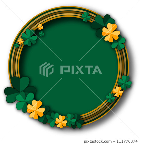 Illustration on theme beautiful shape banner in style paper cut for celebrate holiday patricks day 111770374