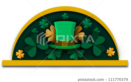 Illustration on theme beautiful shape banner in style paper cut for celebrate holiday patricks day 111770379