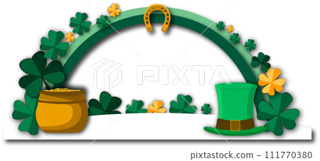 Illustration on theme beautiful shape banner in style paper cut for celebrate holiday patricks day 111770380