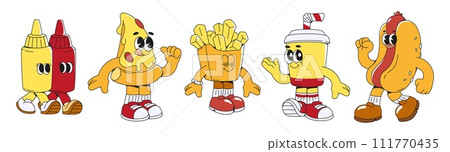 Groovy fast food characters set 111770435