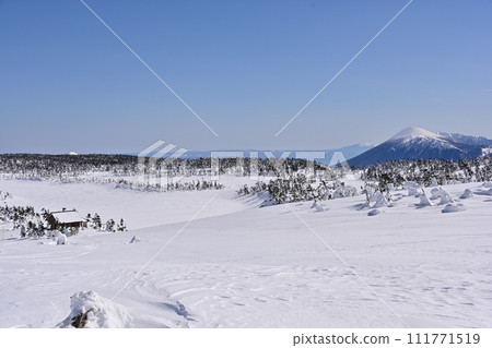 Mt. Iwate seen from Hachimantai in midwinter 111771519