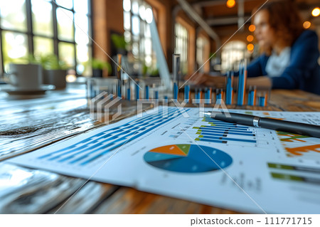 Financial, Business Analytics Concept, Professionals analyzing financial data, with graph statistics 111771715
