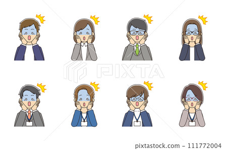 穿著西裝的年輕人看起來驚訝而蒼白 111772004