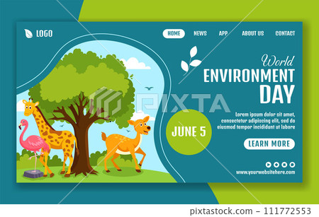 Environment Day Social Media Landing Page Cartoon Hand Drawn Templates Background Illustration Environment Day Social Media Landing Page Cartoon Hand Drawn Templates Background Illustration 111772553