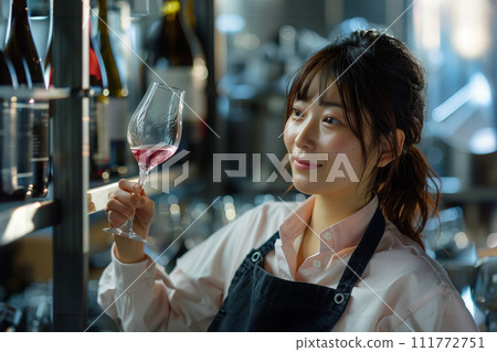 年輕女侍酒師AI形象 111772751