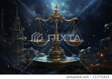 AI-generated content. The personification of the zodiac sign Libra. Generative AI AI-generated content. The personification of the zodiac sign Libra. Generative AI 111772814