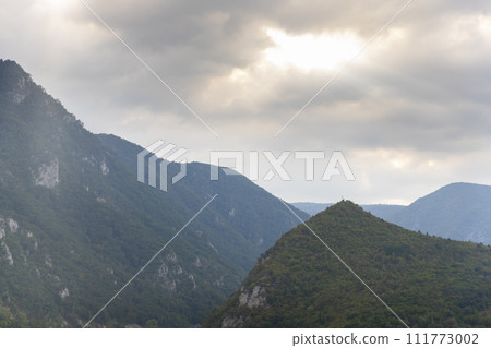Tara mountain peaks with amazing sky at sunset 111773002