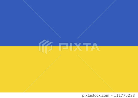 Flag of Ukraine in blue and yellow colors illustration 111773258