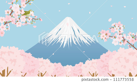 Mt. Fuji and cherry blossoms (Full HD 16:9 size) Mt. Fuji and cherry blossoms (Full HD 16:9 size) 111773558