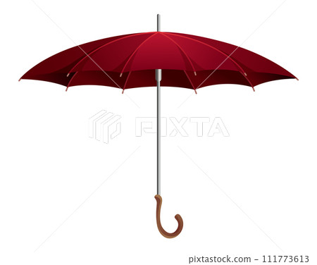 Umbrella. Parasol side view. Hand-held rain, sun or windbreak protection. Vector illustration isolated on white background 111773613