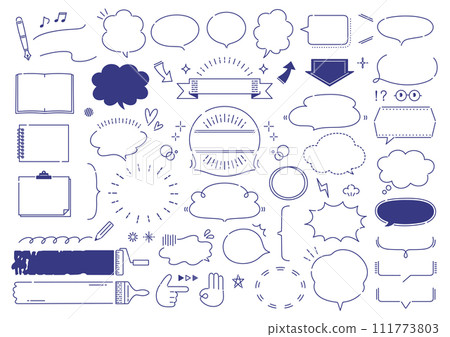 Pop and cute speech bubble set Pop and cute speech bubble set 111773803