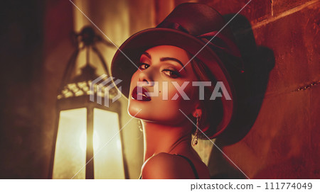 vintage-inspired fashion shoot, showcasing a multi cultural models adorned in retro attire 111774049
