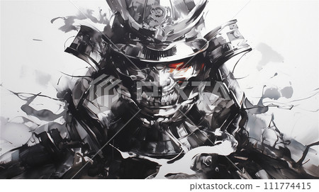 A dynamic sumi-e samurai (AI-generated image) 111774415