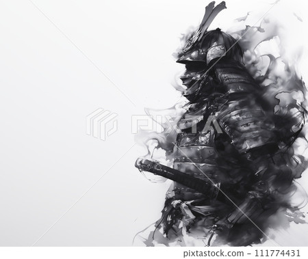 動態的 sumi-e 武士（AI 生成的圖像） 111774431
