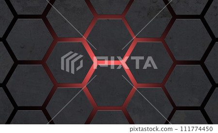 Hexagon dark grey grid. Modern luxury futuristic background illustration Hexagon dark grey grid. Modern luxury futuristic background illustration 111774450