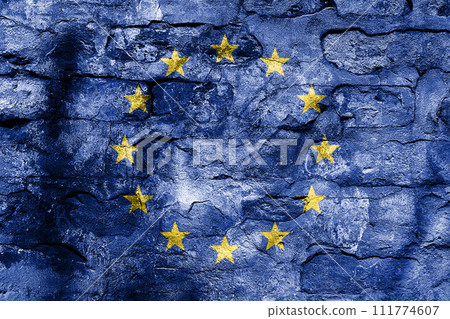 European union flag. Official colors and proportion. Blue background with yellow stars illustration European union flag. Official colors and proportion. Blue background with yellow stars illustration 111774607