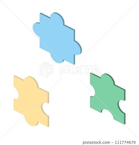 Isometric puzzle piece illustration 111774670