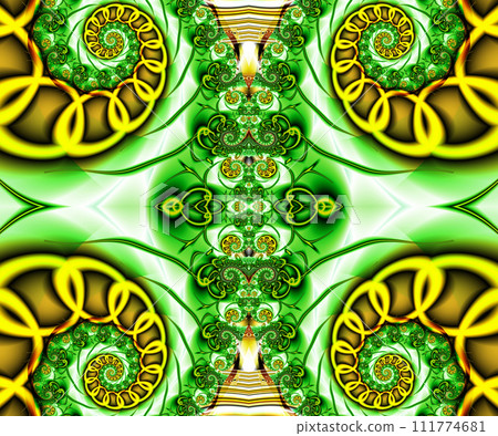 Computer generated abstract colorful fractal artwork 111774681
