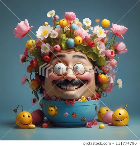 Cartoon characters with strange looks that symbolize April Fool Day. Cartoon characters with strange looks that symbolize April Fool Day. 111774790