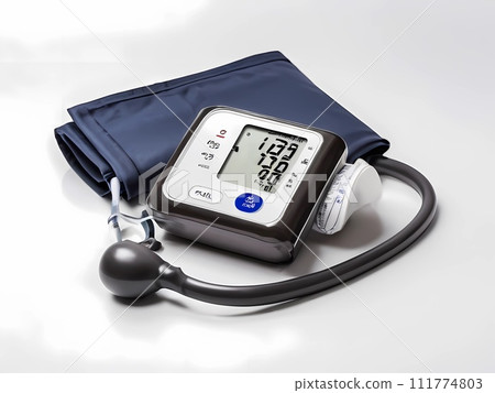 blood glucose meter on medical scales 111774803