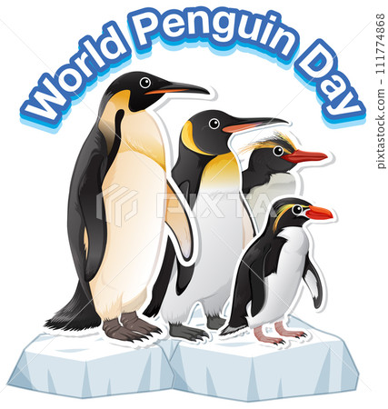 Celebrating World Penguin Day Illustration 111774868