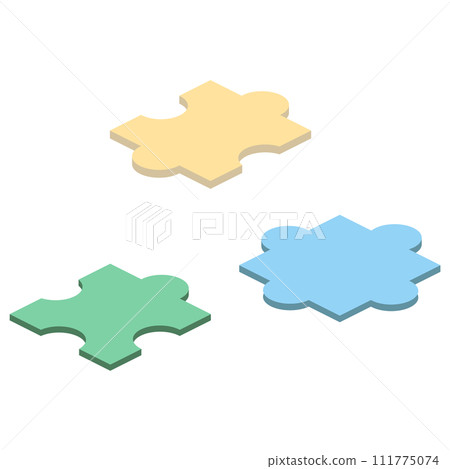 Isometric puzzle piece illustration 111775074